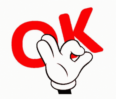 A Cartoon Hand Giving An Ok Sign In Front Of A Large Red Ok Sign GIF