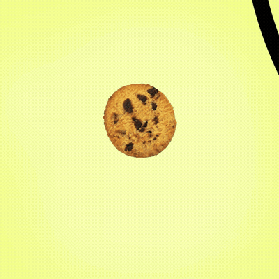 A Cartoon Hand Holding A Chocolate Chip Cookie GIF
