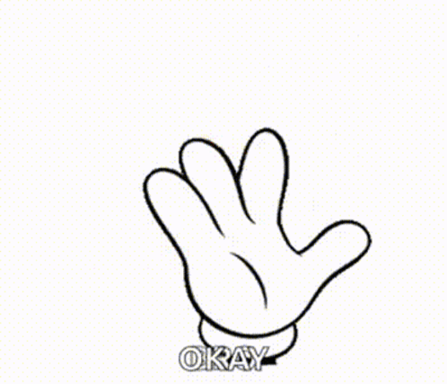 A Cartoon Hand Is Making An Ok Sign In Front Of A Red Letter O. GIF