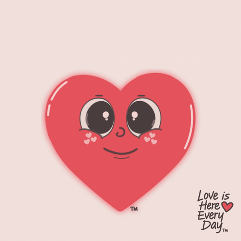 A Cartoon Heart With A Face And The Words " My Heart Is Full " Below It GIF