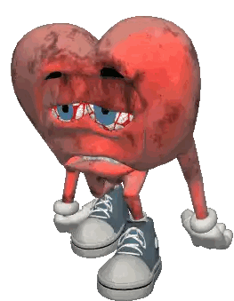 A Cartoon Heart With Arms And Legs Is Wearing Blue Sneakers Sticker