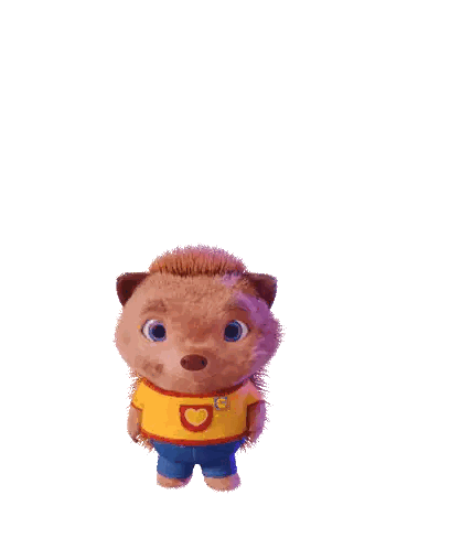 A Cartoon Hedgehog Wearing A Yellow Shirt With A Heart And The Letter D On It Sticker