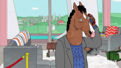 A Cartoon Horse Is Talking On A Cell Phone GIF