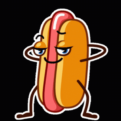 A Cartoon Hot Dog With Arms And Legs Making A Face GIF