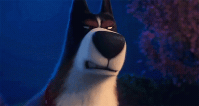 A Cartoon Husky Dog Is Making A Funny Face In Front Of A Blue Sky . GIF
