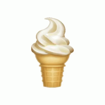 A Cartoon Ice Cream Cone With A Smiling Face GIF