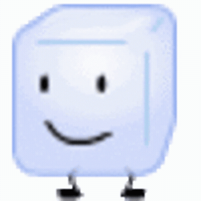 A Cartoon Ice Cube With A Smile On Its Face . GIF
