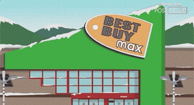 A Cartoon Illustration Of A Best Buy Max Store In South Park GIF
