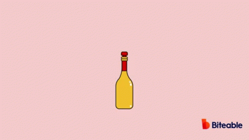 A Cartoon Illustration Of A Bottle Of Champagne With A Face And A Smile . GIF