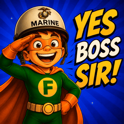 A Cartoon Illustration Of A Boy In A Marine Uniform Saluting GIF