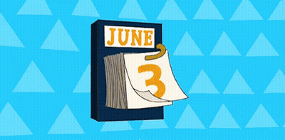 A Cartoon Illustration Of A Calendar That Says June GIF
