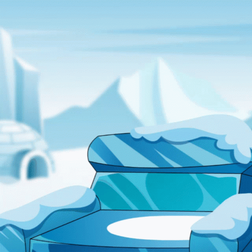 A Cartoon Illustration Of A Couch Made Of Ice GIF