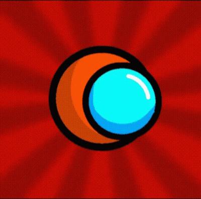 A Cartoon Illustration Of A Crescent Moon With A Blue Sphere Inside Of It . GIF