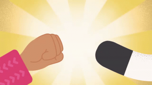 A Cartoon Illustration Of A Fist Being Thrown At Another Fist GIF