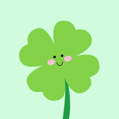 A Cartoon Illustration Of A Four Leaf Clover With Hearts In Its Eyes GIF