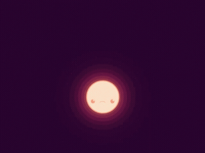 A Cartoon Illustration Of A Full Moon On A Dark Background GIF