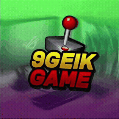 A Cartoon Illustration Of A Game Controller With The Words " 9Geek Game " Below It GIF