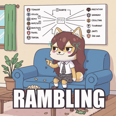 A Cartoon Illustration Of A Girl Sitting On A Couch With The Word Rambling Below Her GIF