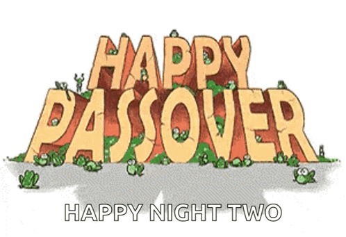 A Cartoon Illustration Of A Happy Passover Sign GIF