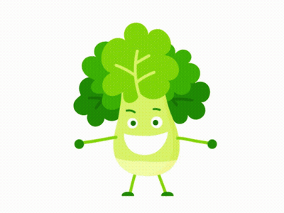 A Cartoon Illustration Of A Lettuce Character Holding Money GIF
