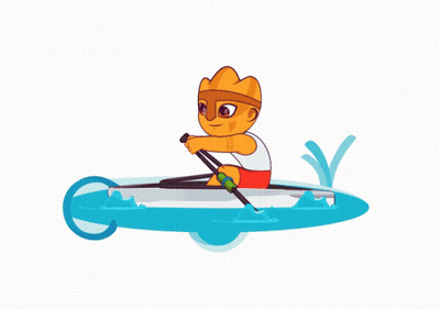 A Cartoon Illustration Of A Man In A Boat GIF