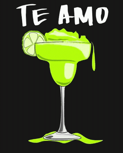 A Cartoon Illustration Of A Margarita With A Slice Of Lime On Top And The Words `` Tequila '' Below It . GIF