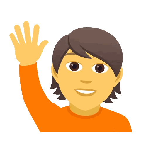 A Cartoon Illustration Of A Person Waving Their Hand Sticker