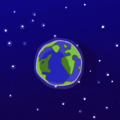 A Cartoon Illustration Of A Planet Being Destroyed GIF