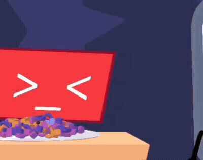 A Cartoon Illustration Of A Red Box With A Face On It GIF