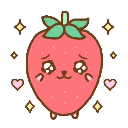 A Cartoon Illustration Of A Strawberry With A Sad Face Sticker