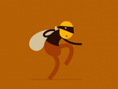 A Cartoon Illustration Of A Thief Running With A Bag On His Back GIF