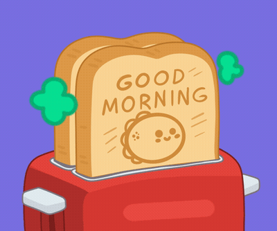 A Cartoon Illustration Of A Toaster That Says Good Morning GIF