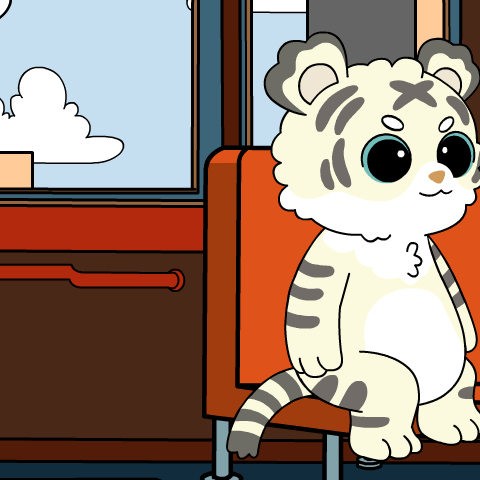 A Cartoon Illustration Of A White Tiger With The Number 3 On Its Chest GIF