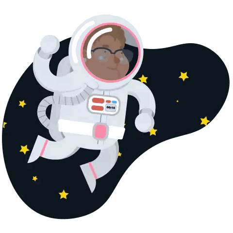 A Cartoon Illustration Of An Astronaut Wearing A Helmet That Says Odis Sticker