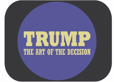 A Cartoon Illustration Of Donald Trump Sitting At A Desk GIF