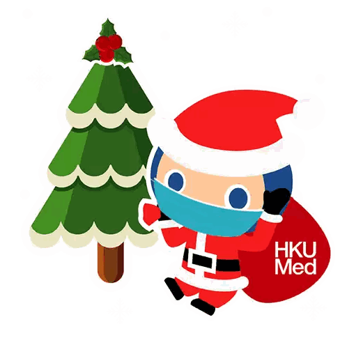 A Cartoon Illustration Of Santa Claus Wearing A Face Mask Sticker