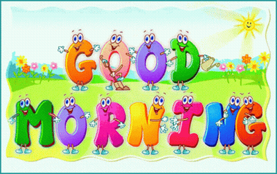 A Cartoon Illustration Of The Word Morning GIF