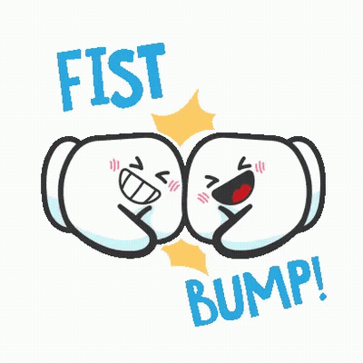 A Cartoon Illustration Of Two Boxing Gloves With The Words Fist Bump . GIF
