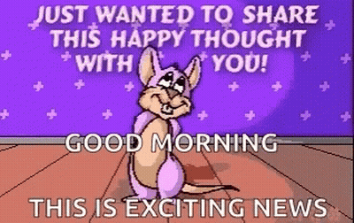 A Cartoon Kangaroo Is Sitting On A Wooden Floor And Says Just Wanted To Share This Happy Thought With You ! GIF
