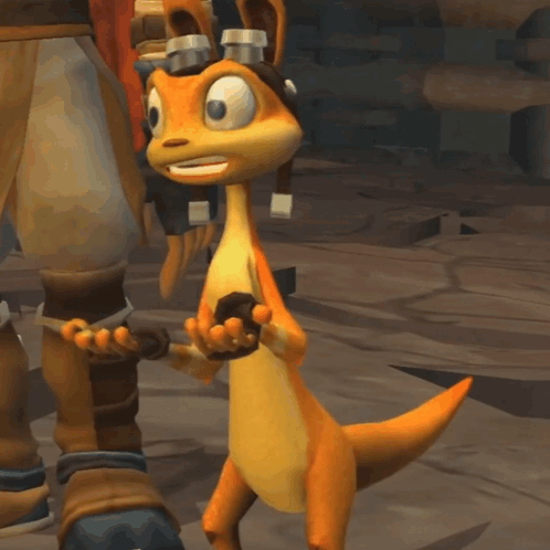 A Cartoon Kangaroo Wearing Goggles And Gloves GIF