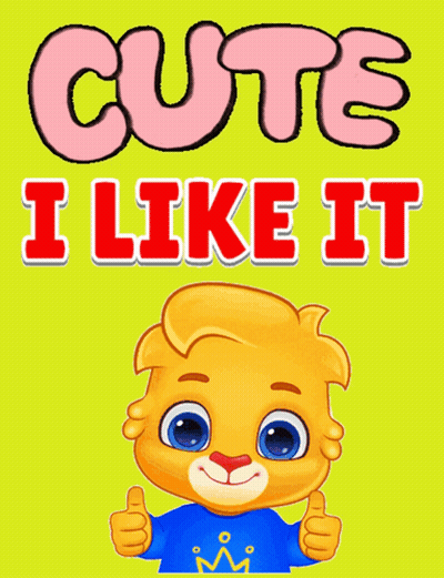 A Cartoon Lion Giving A Thumbs Up With The Words Cute I Like It GIF