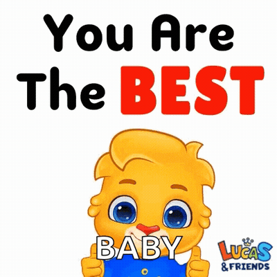 A Cartoon Lion Giving A Thumbs Up With The Words You Are The Best Baby Lucas & Friends GIF