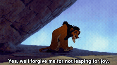 A Cartoon Lion Says Yes Well Forgive Me For Not Leaping For Joy GIF