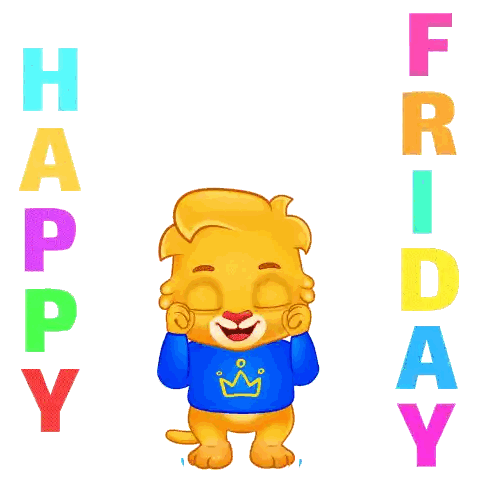 A Cartoon Lion Wearing A Blue Shirt With A Crown On It Sticker