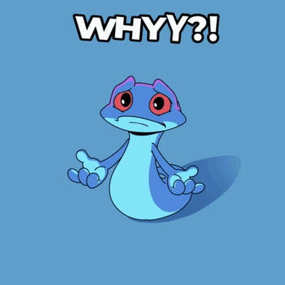 A Cartoon Lizard Is Asking The Question Why GIF