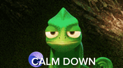 A Cartoon Lizard With A Calm Down Circle Around It GIF