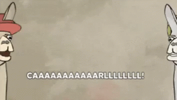A Cartoon Llama Is Wearing A Red Hat And Saying Caaa GIF