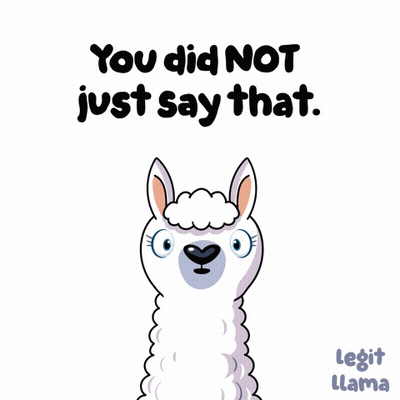 A Cartoon Llama With A Surprised Look On Its Face And The Words You Did Not Just Say That GIF