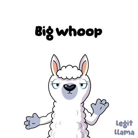 A Cartoon Llama With Big Whoop Written On The Bottom GIF
