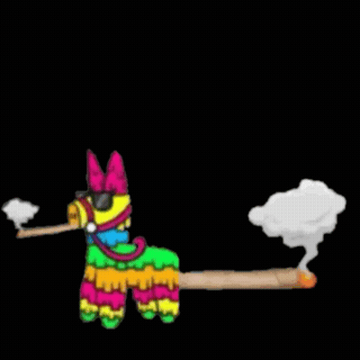A Cartoon Llama With Smoke Coming Out Of Its Mouth . GIF